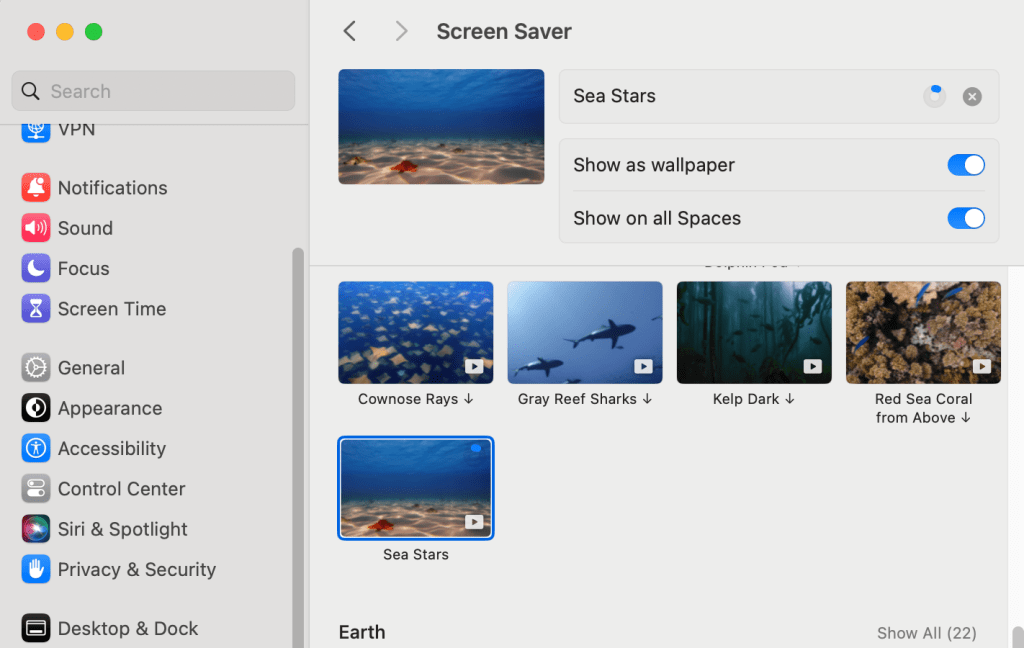 macOS screen saver app