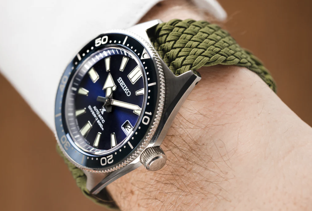 Seiko watch on perlon strap