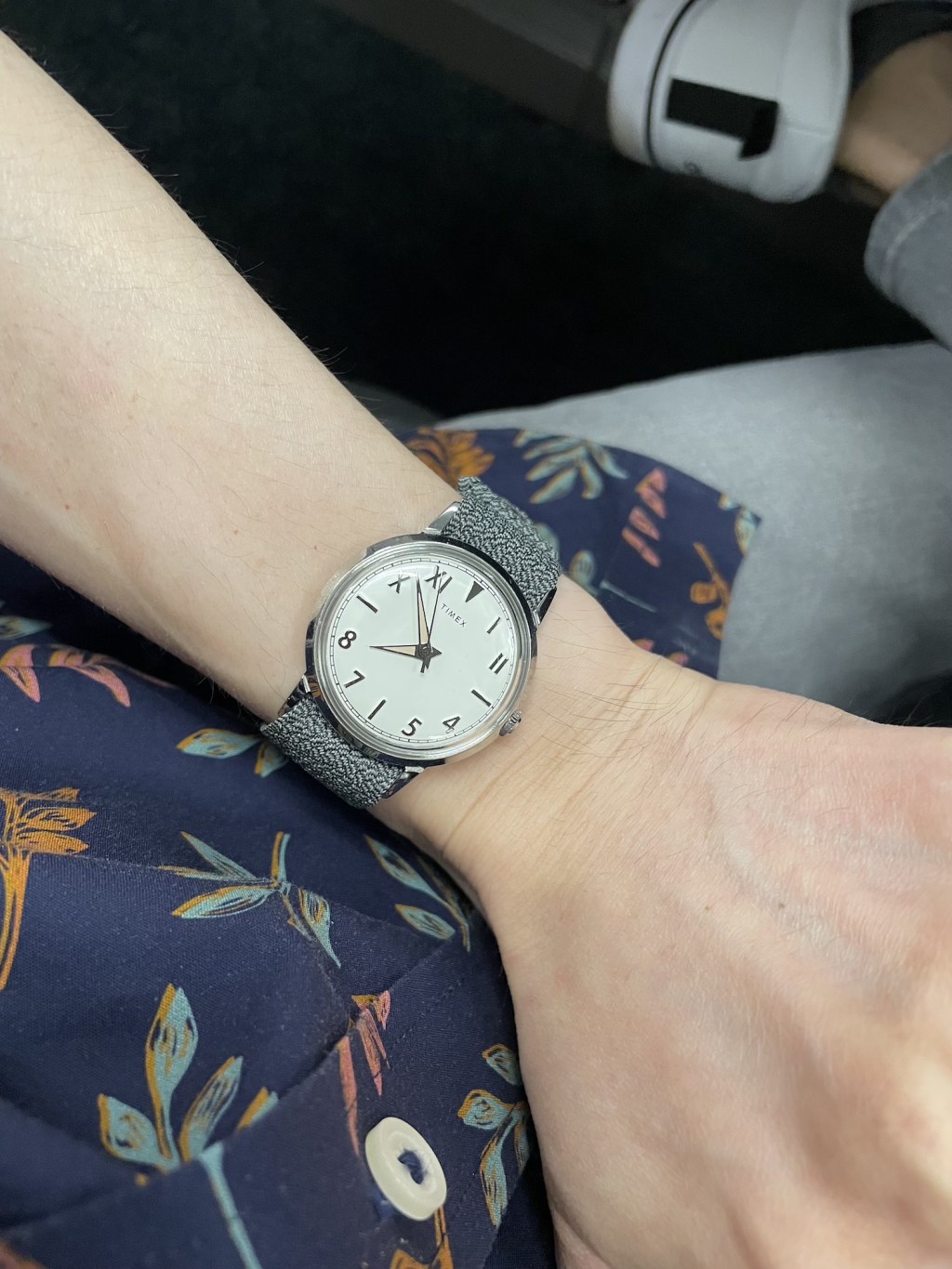 Timex watch on perlon strap